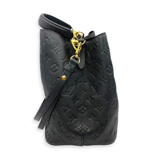 NeoNoe MM Monogram Black Bucket Bag in Empreinte Leather Gold hardware
