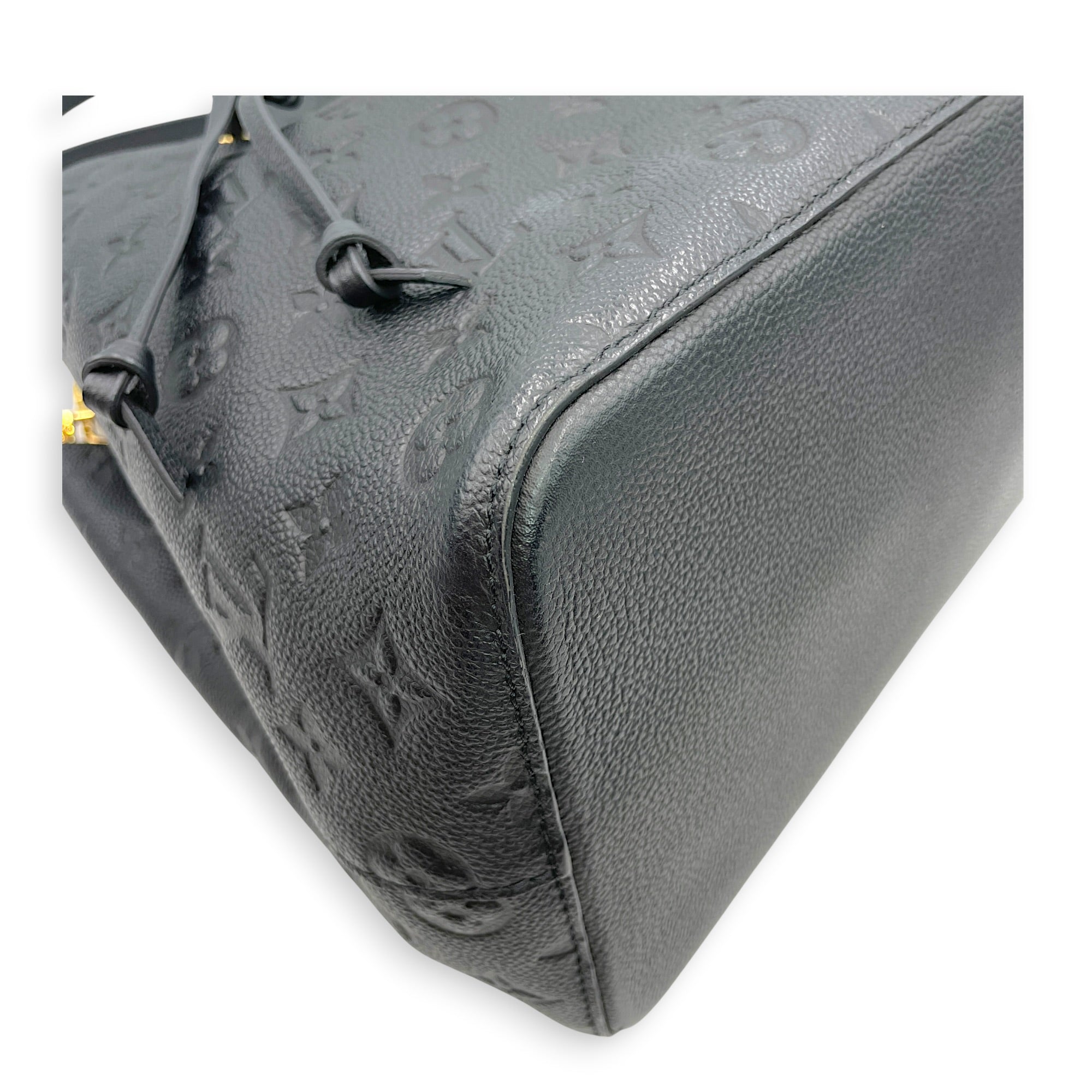 NeoNoe MM Monogram Black Bucket Bag in Empreinte Leather Gold hardware