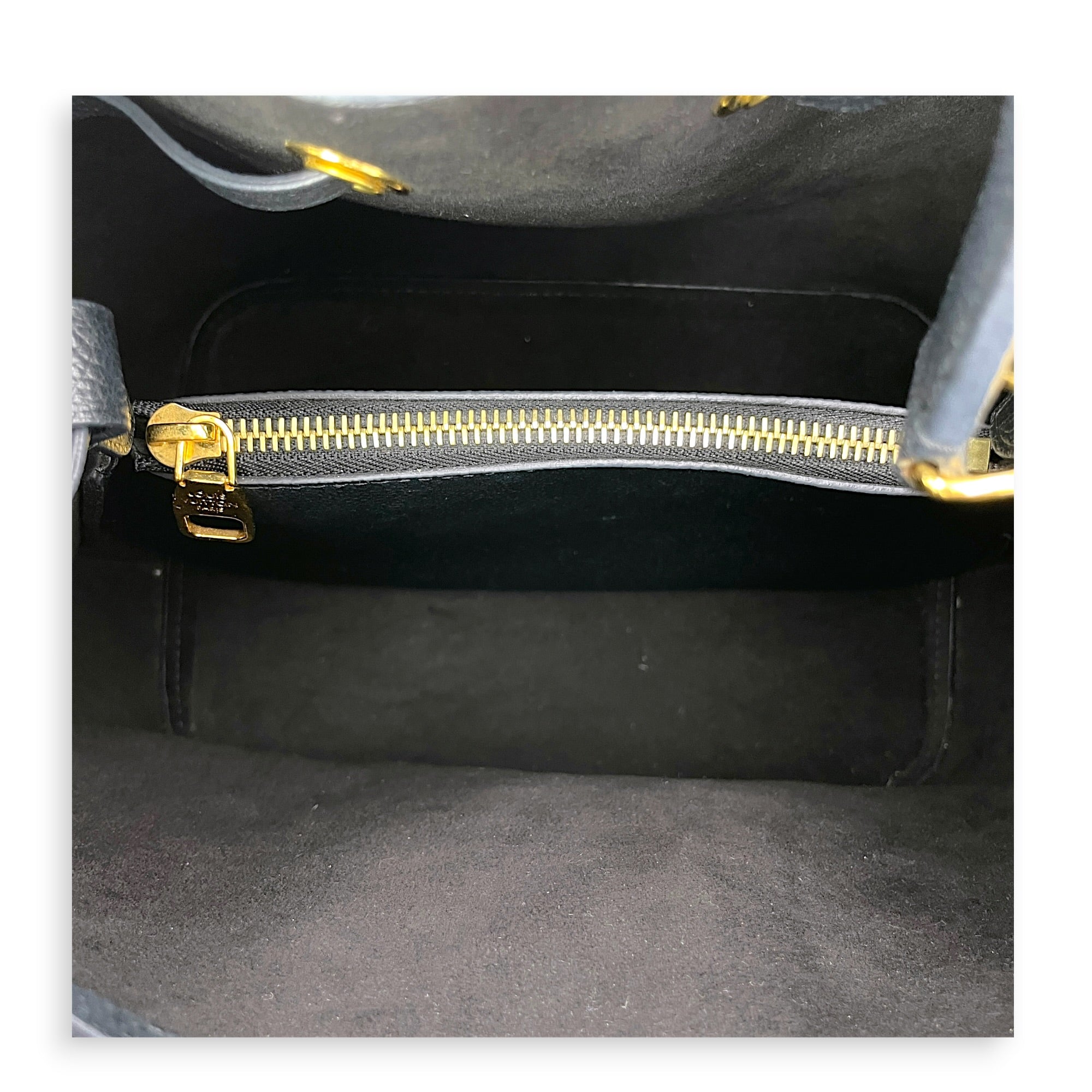 NeoNoe MM Monogram Black Bucket Bag in Empreinte Leather Gold hardware