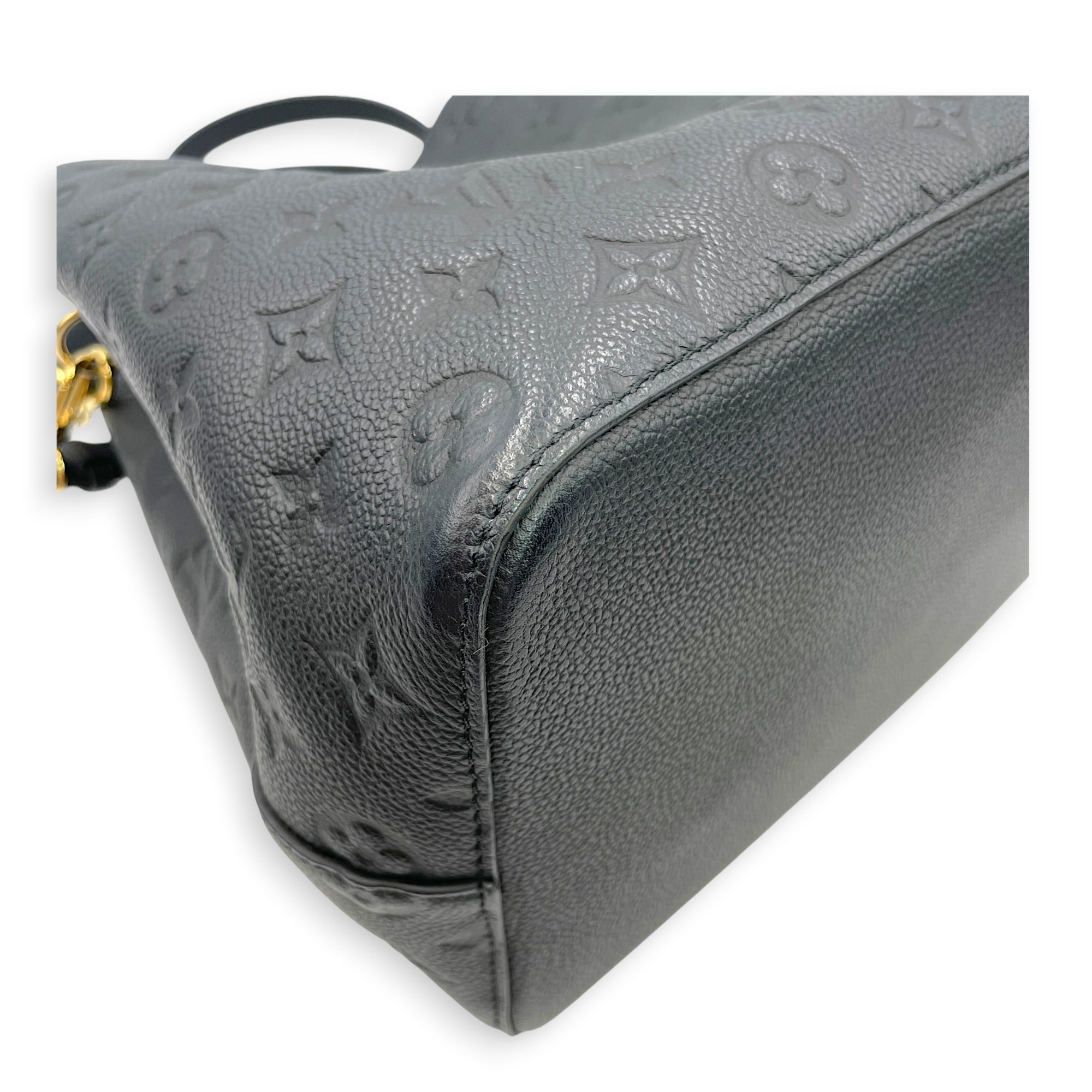 NeoNoe MM Monogram Black Bucket Bag in Empreinte Leather Gold hardware