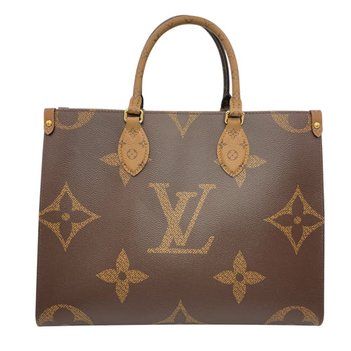 Reverse Monogram OnTheGo MM Brown Tote Bag in Canvas CL2606-21926 1