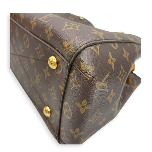 Montaigne MM Brown Top Handle Bag in Canvas Gold hardware CL2606-21928 10