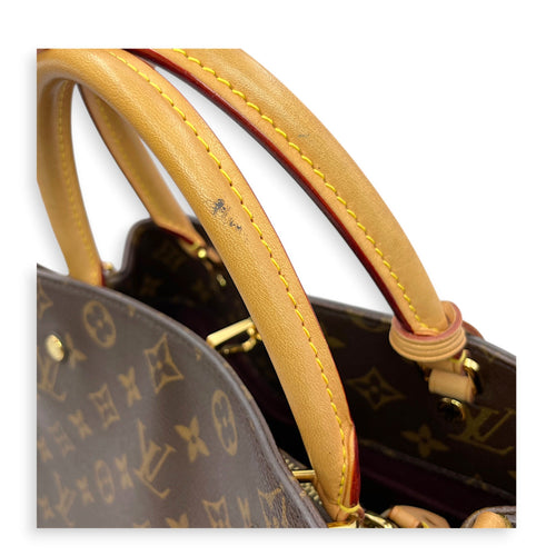 Montaigne MM Brown Top Handle Bag in Canvas Gold hardware CL2606-21928 12