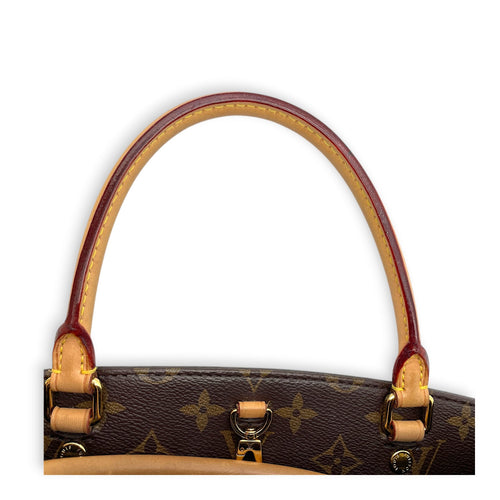 Montaigne MM Brown Top Handle Bag in Canvas Gold hardware CL2606-21928 16