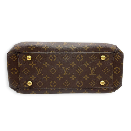 Montaigne MM Brown Top Handle Bag in Canvas Gold hardware CL2606-21928 7
