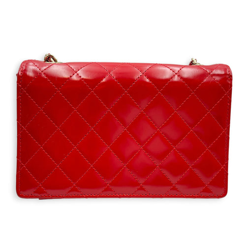 Flap Mini Red Crossbody Bag in Patent Leather Gold hardware CL2606-21931 2