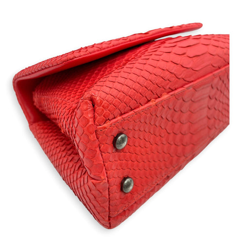 Coco Red Top Handle Bag in Python Leather Silver hardware CL2606-21932 10