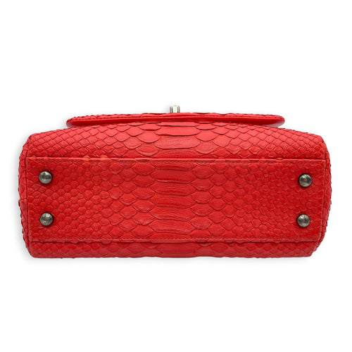 Coco Red Top Handle Bag in Python Leather Silver hardware CL2606-21932 6