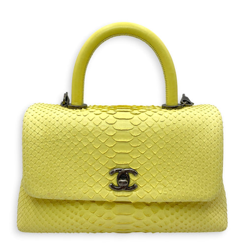 Coco Yellow Top Handle Bag Silver hardware CL2606-21933 1