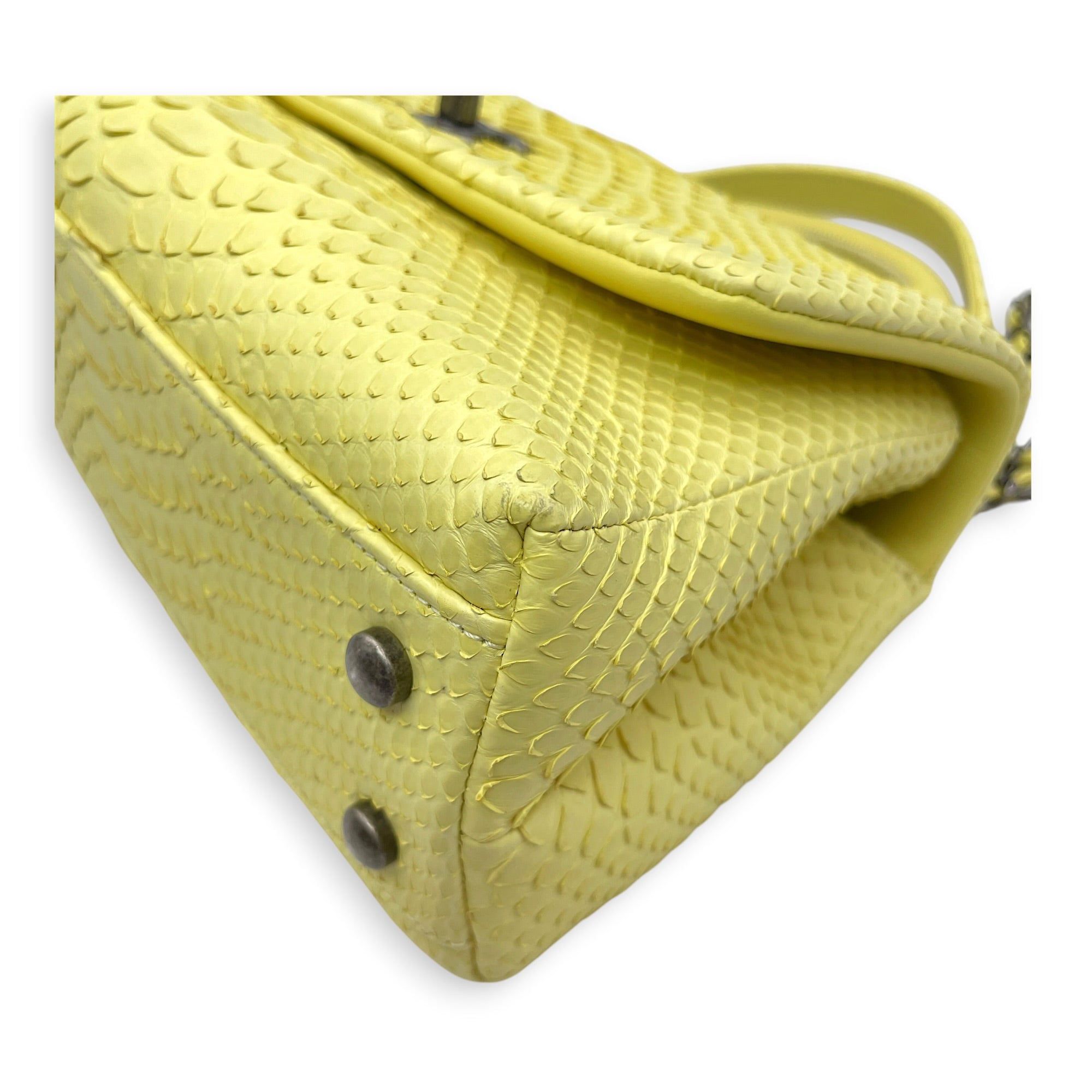 Coco Yellow Top Handle Bag Silver hardware CL2606-21933 10
