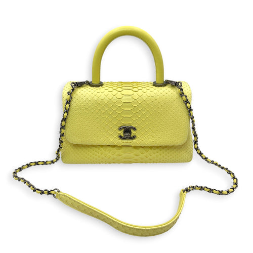 Coco Yellow Top Handle Bag Silver hardware CL2606-21933 12