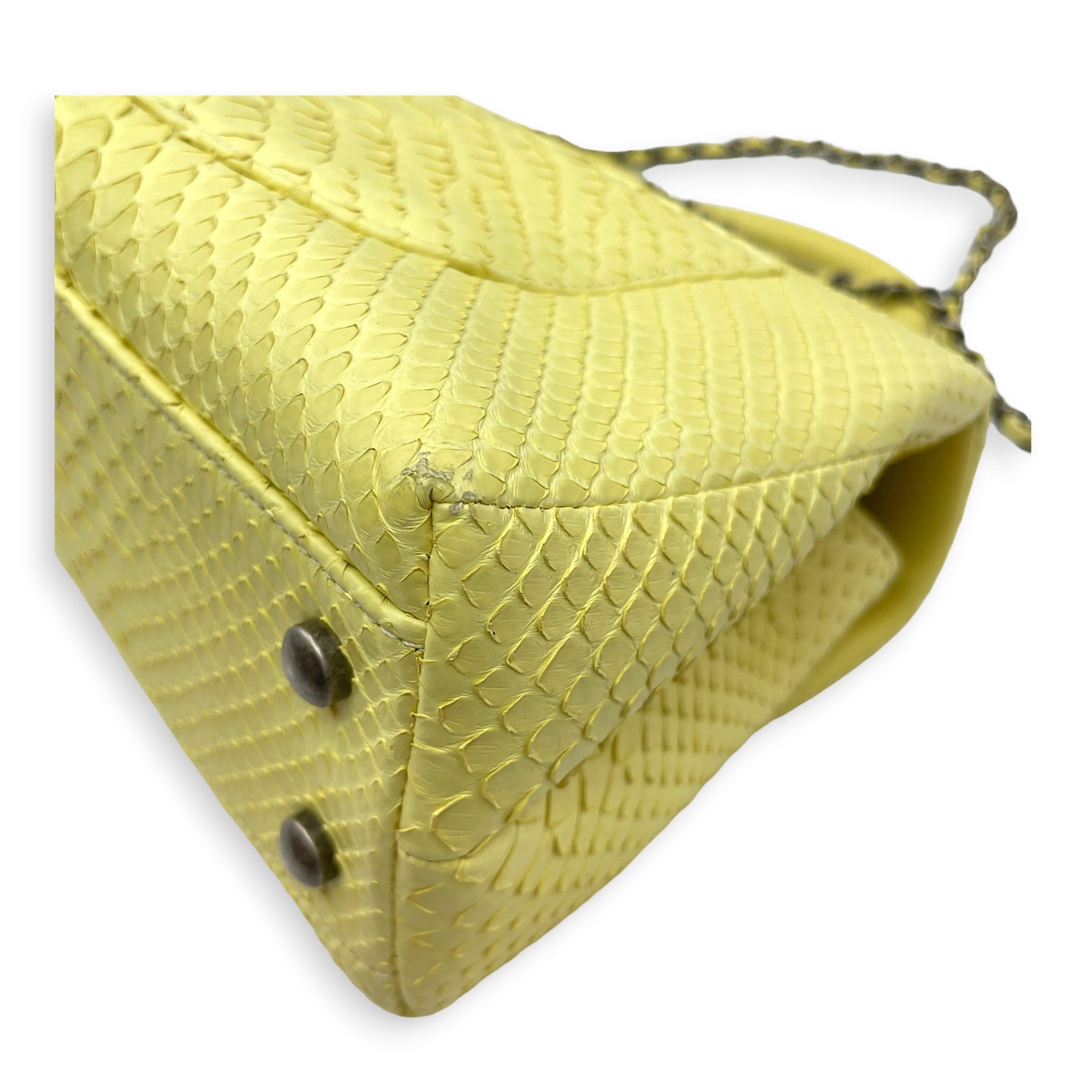 Coco Yellow Top Handle Bag Silver hardware CL2606-21933 14