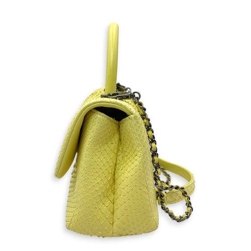 Coco Yellow Top Handle Bag Silver hardware CL2606-21933 2
