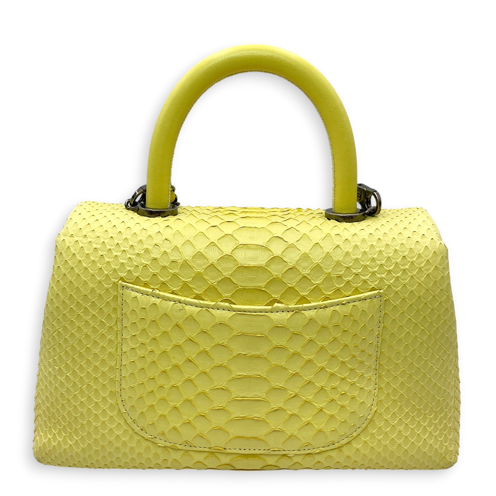 Coco Yellow Top Handle Bag Silver hardware CL2606-21933 4