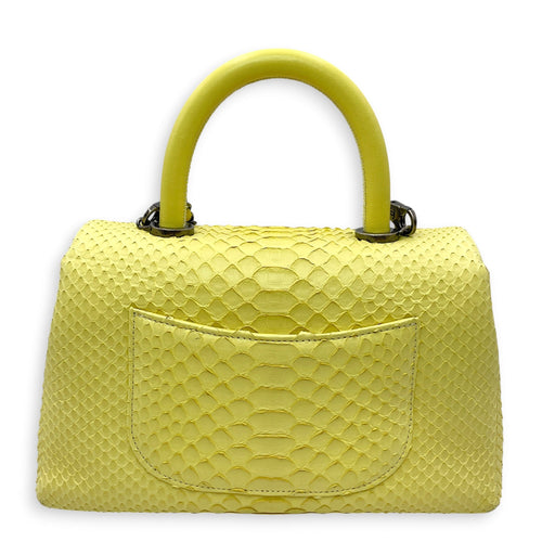 Coco Yellow Top Handle Bag Silver hardware CL2606-21933 4