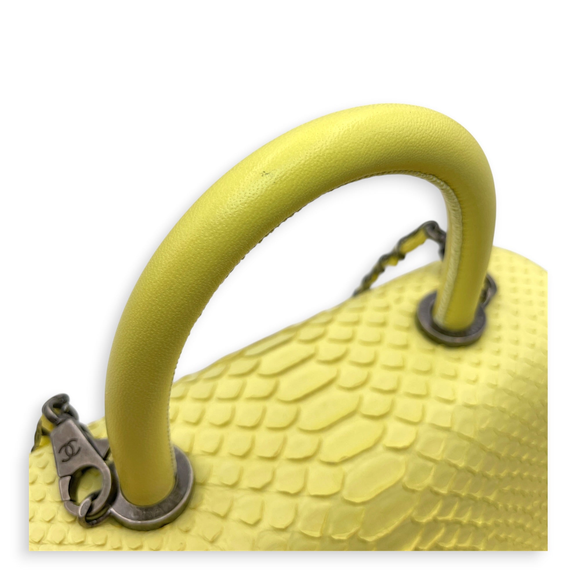 Coco Yellow Top Handle Bag Silver hardware CL2606-21933 6
