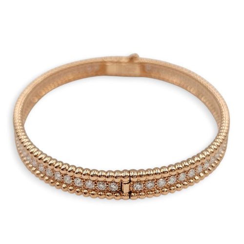 Perlée Diamonds, 1 Row, Small Model S Bracelet in Rose Gold Hardware CL2606-21935 2