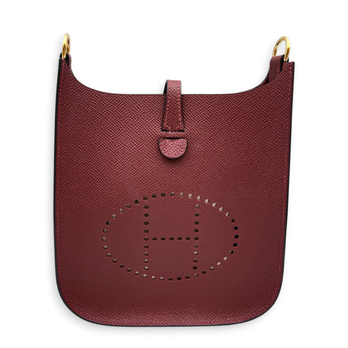 Evelyne Sellier 16 Rouge H in Epsom Gold hardware CL2606-21938 1