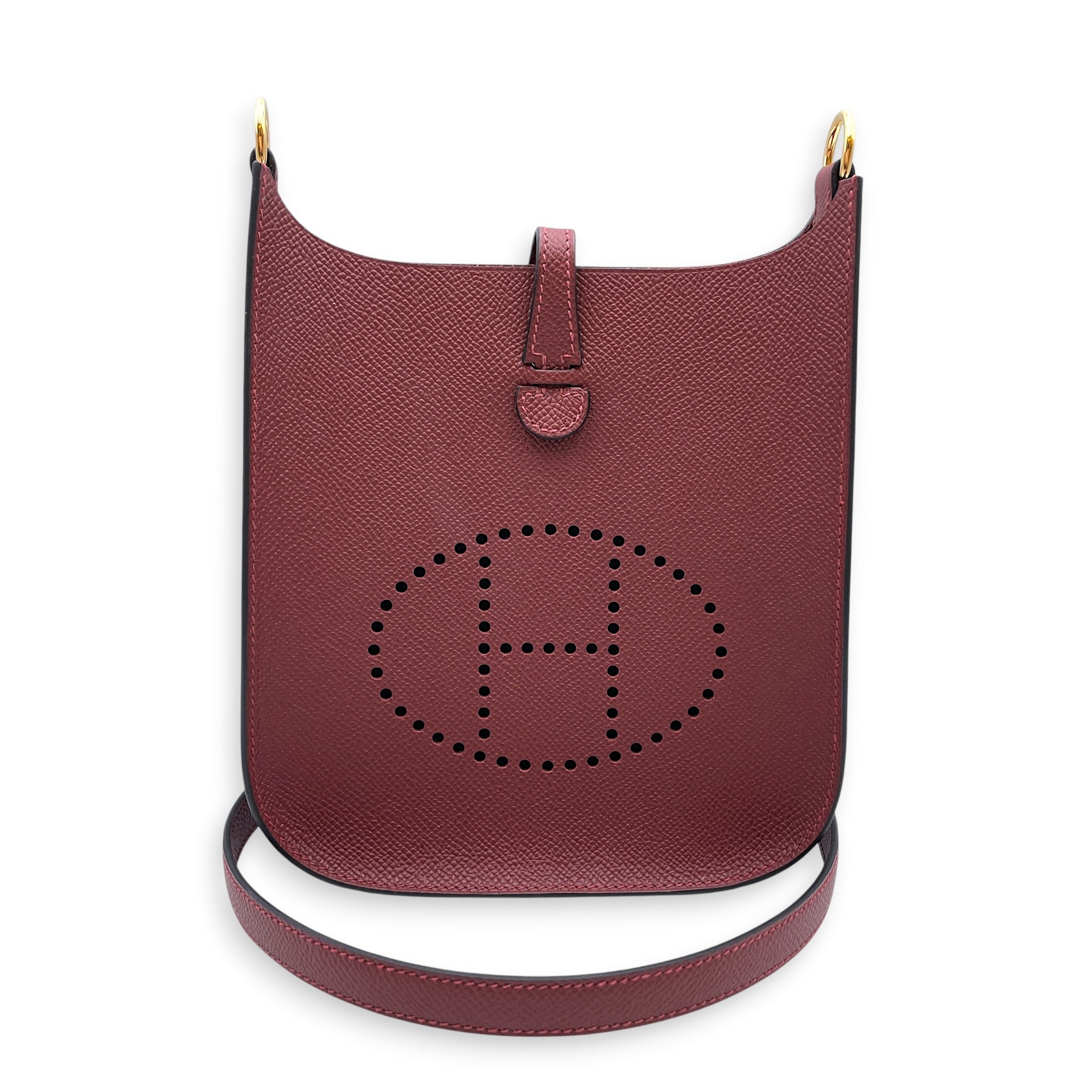 Evelyne Sellier 16 Rouge H in Epsom Gold hardware CL2606-21938 3