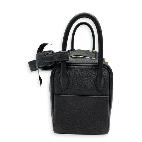 Lindy II Mini Black in Clemence Gold hardware CL2606-21939 4