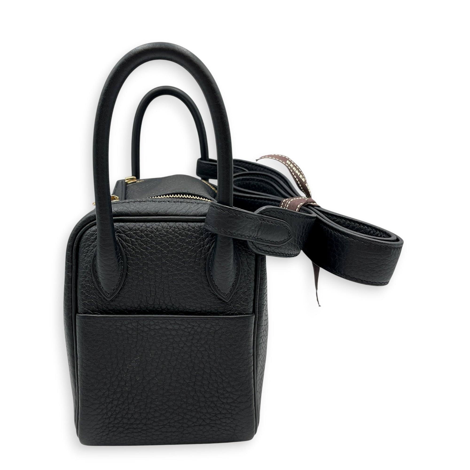 Lindy II Mini Black in Clemence Gold hardware CL2606-21939 5