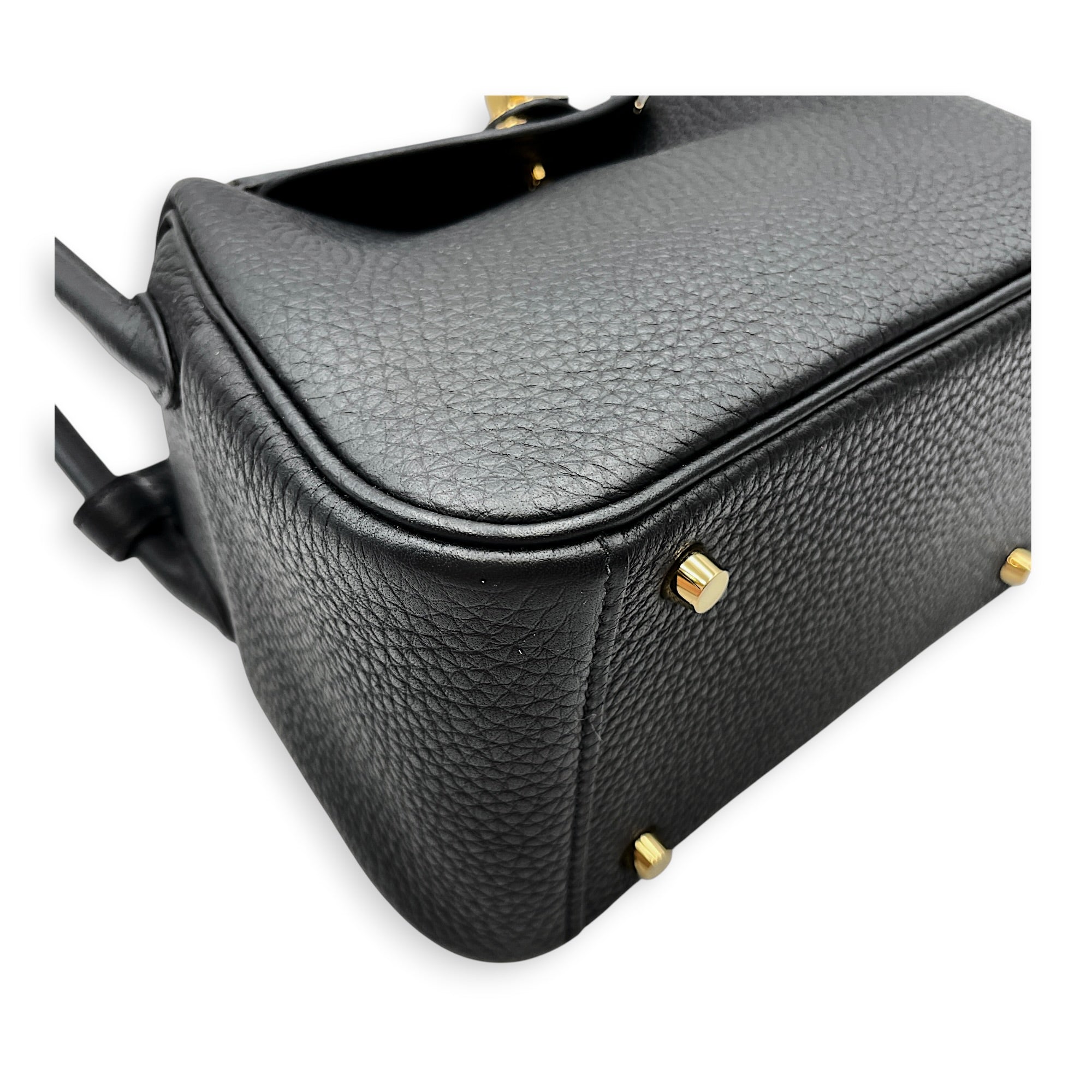 Lindy II Mini Black in Clemence Gold hardware CL2606-21939 7