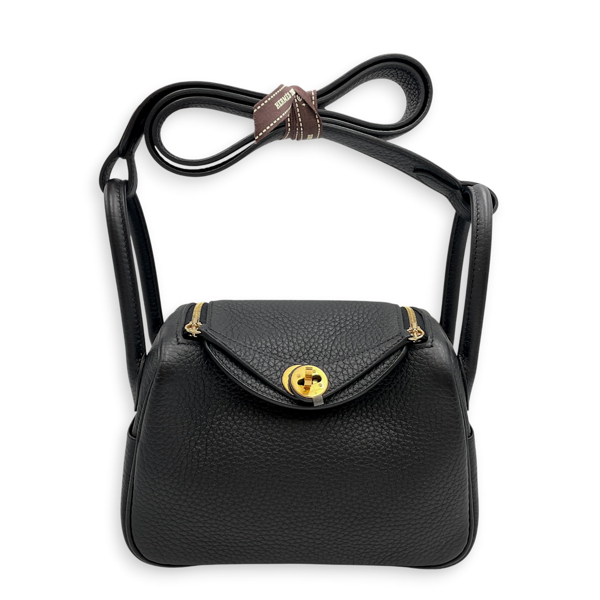 Lindy II Mini Black in Clemence Gold hardware CL2606-21939 9