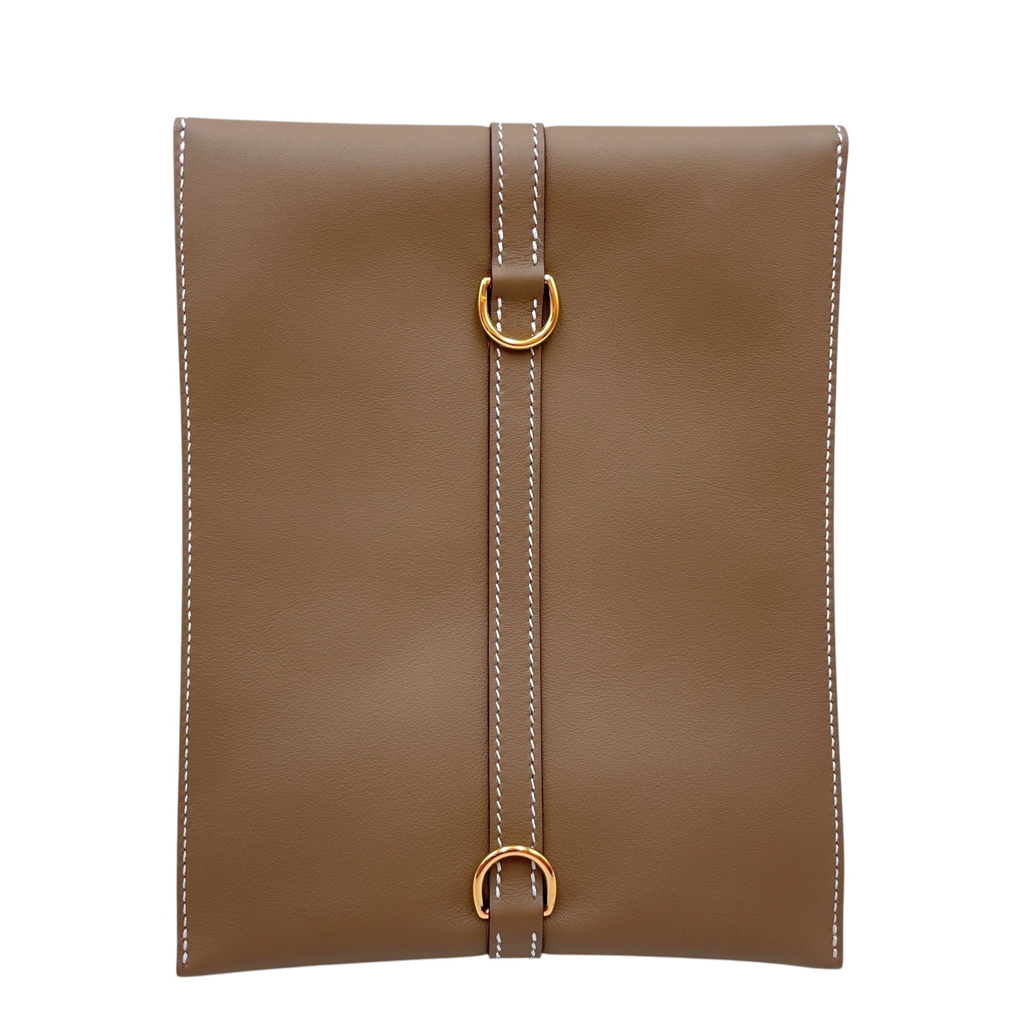 Glenan To Go Etoupe Pouch in Swift Gold hardware CL2606-21941 2