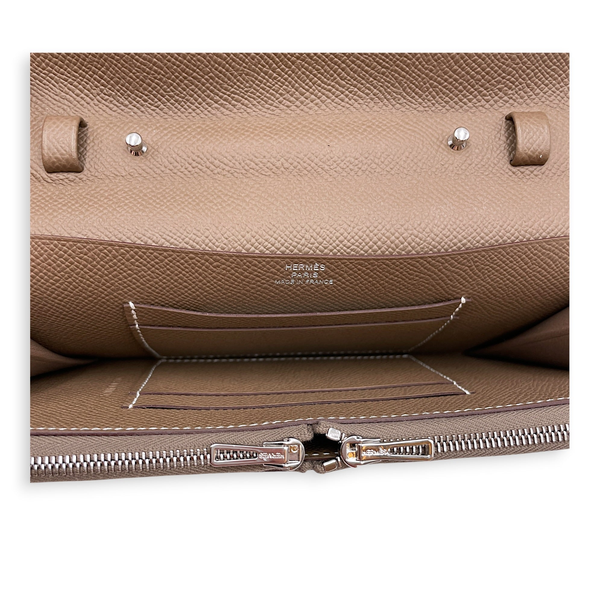 1957 To Go Etoupe Wallet in Epsom Palladium hardware CL2606-21942 8