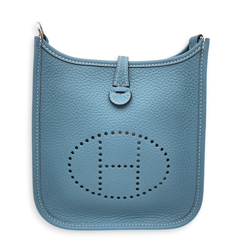 Evelyne Mini New Blue Jean in Clemence Palladium hardware CL2606-21944 1