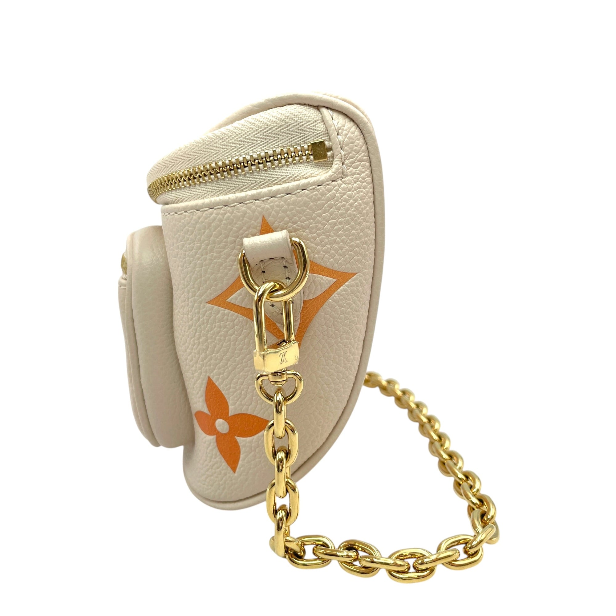 Bum Bag Beige Crossbody Bag in Empreinte Leather Gold hardware CL2606-21946 4