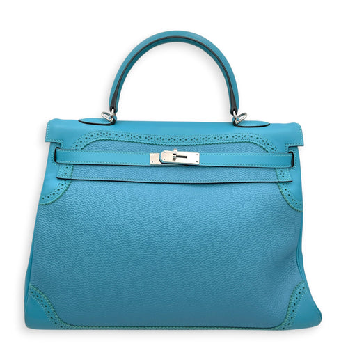 Ghillies Kelly 35 Turquoise in Togo/Swift Palladium hardware CL2606-21950 1