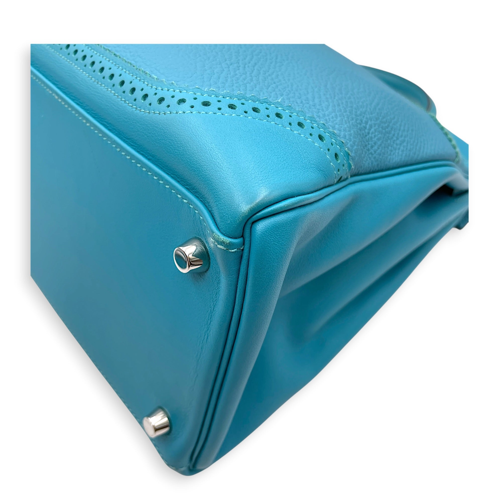 Ghillies Kelly 35 Turquoise in Togo/Swift Palladium hardware CL2606-21950 10