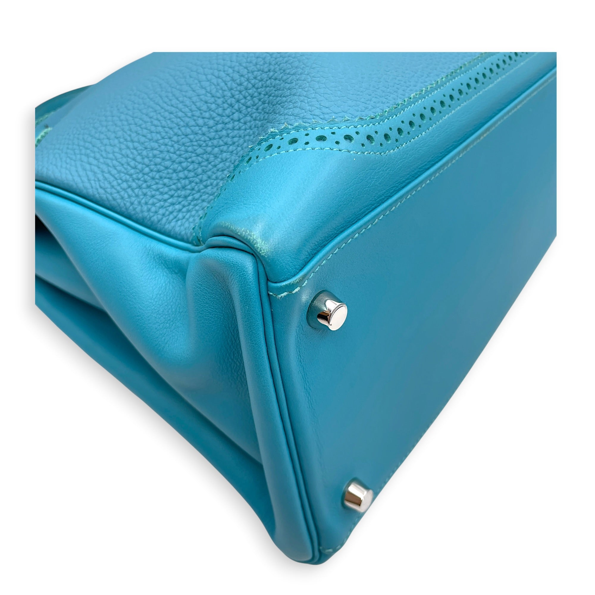 Ghillies Kelly 35 Turquoise in Togo/Swift Palladium hardware CL2606-21950 11