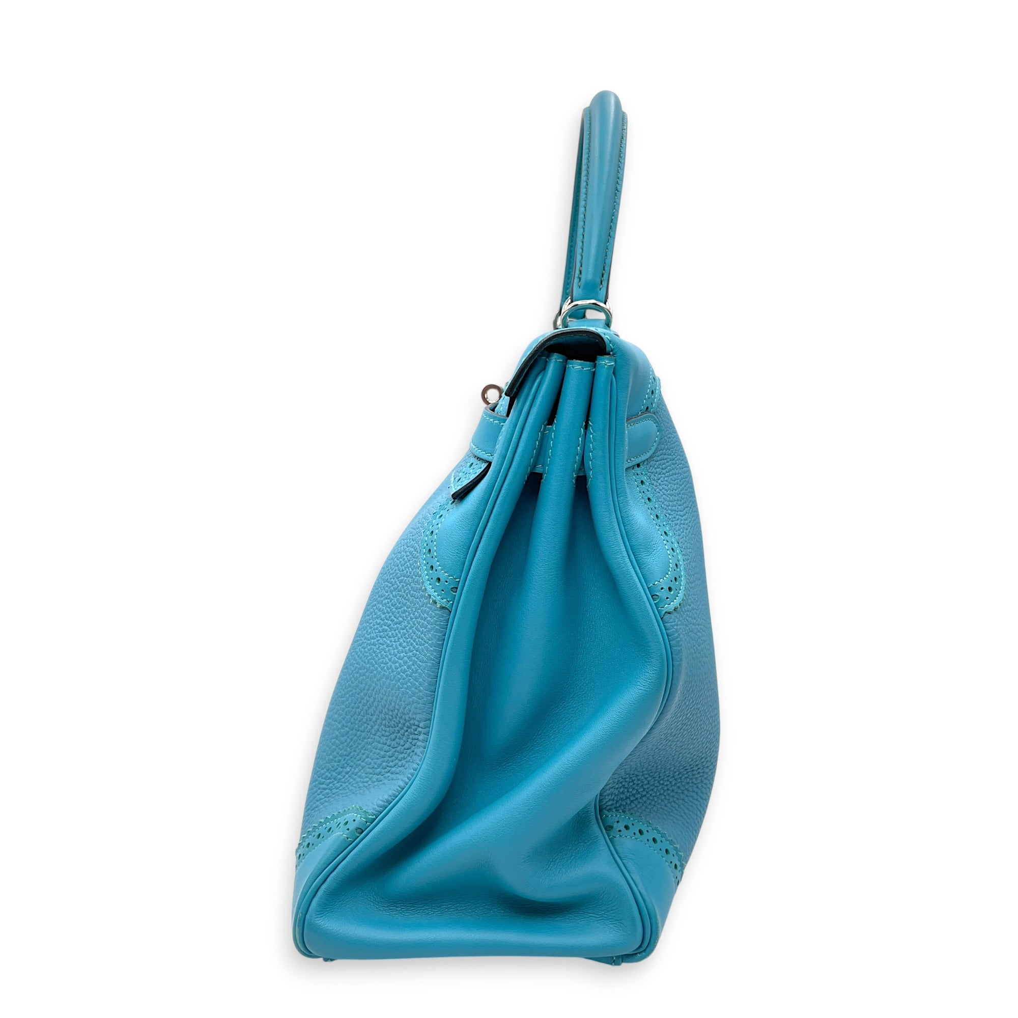 Ghillies Kelly 35 Turquoise in Togo/Swift Palladium hardware CL2606-21950 4