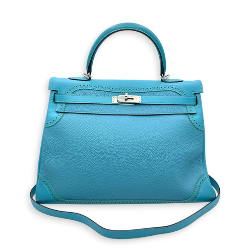 Ghillies Kelly 35 Turquoise in Togo/Swift Palladium hardware CL2606-21950 9