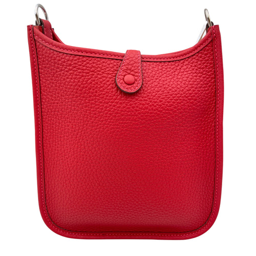 Evelyne Mini Rouge Vif/ Vermillon in Clemence Palladium hardware CL2606-21952 2