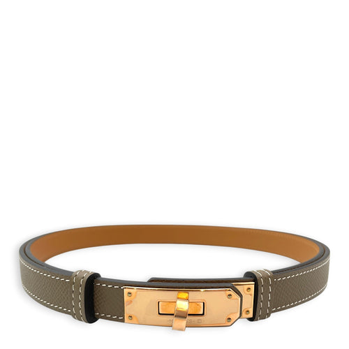 Kelly 18 Etoupe Belt in Epsom Rose Gold hardware CL2606-21957 1