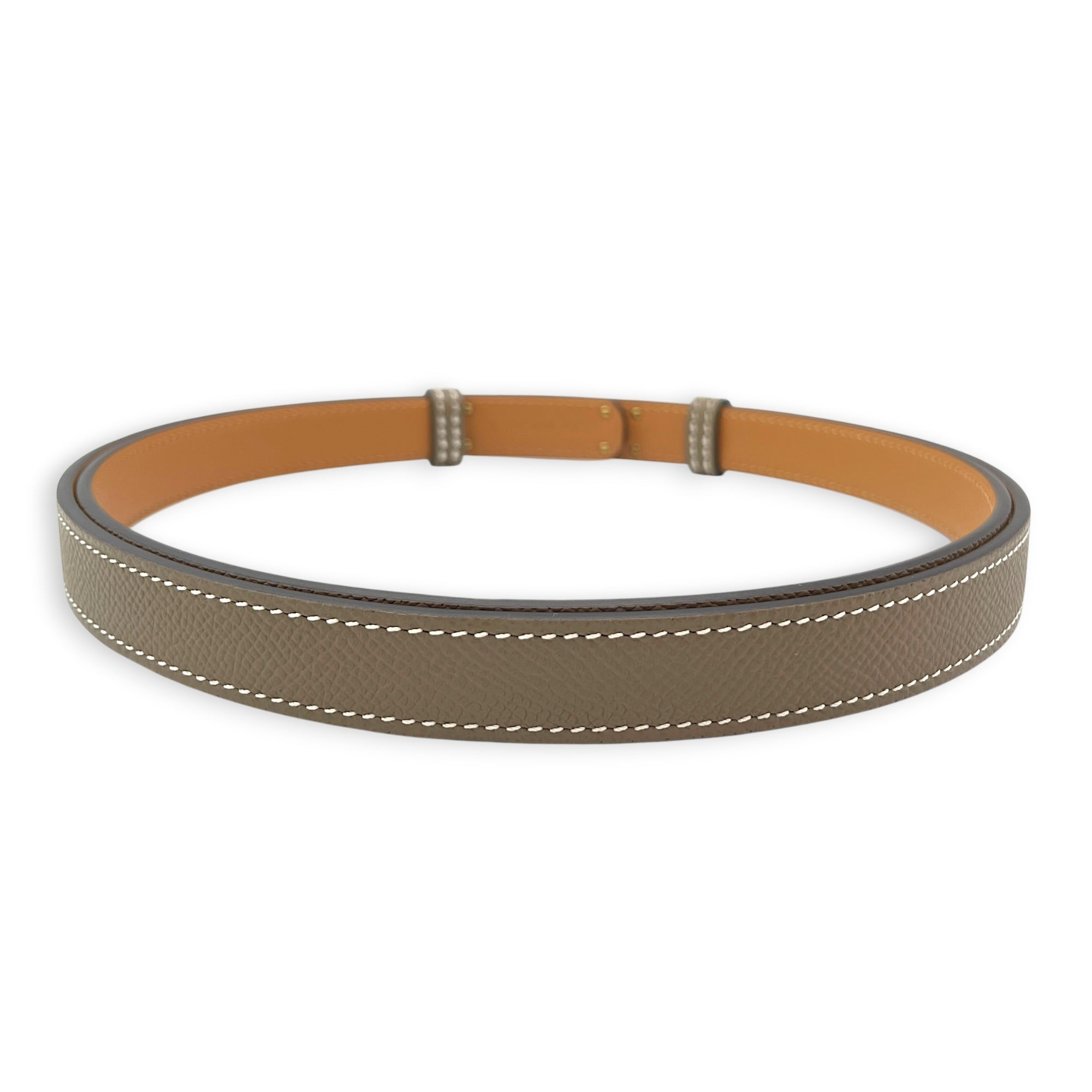 Kelly 18 Etoupe Belt in Epsom Rose Gold hardware CL2606-21957 2