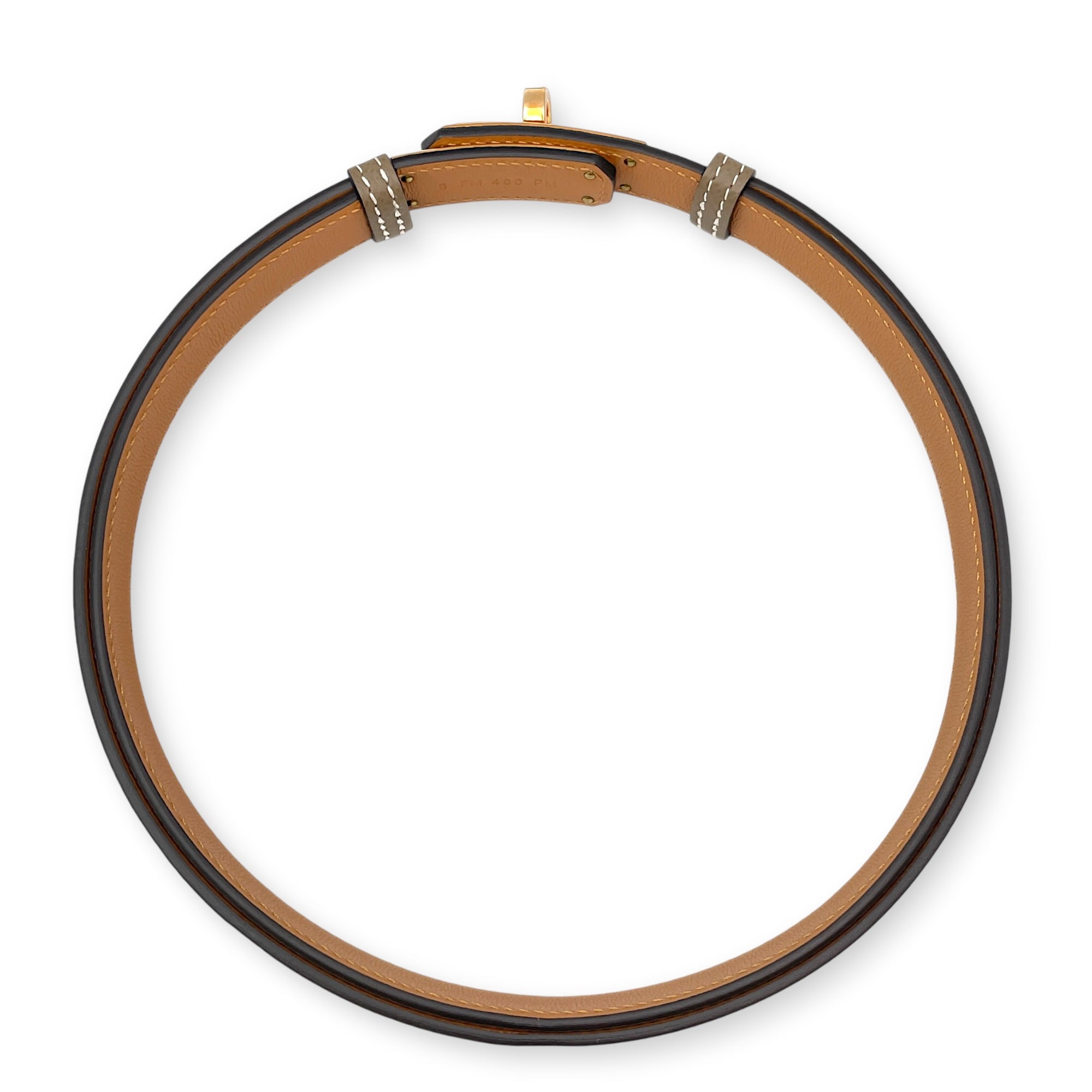 Kelly 18 Etoupe Belt in Epsom Rose Gold hardware CL2606-21957 3