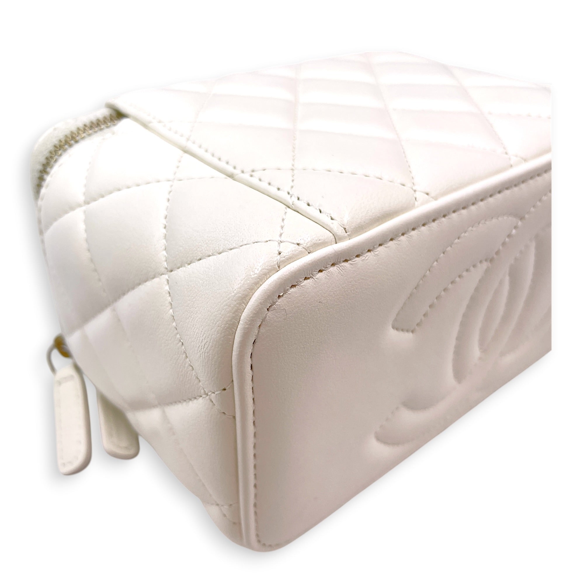 Vanity Case White Crossbody Bag in Lambskin Gold hardware CL2606-21973 10