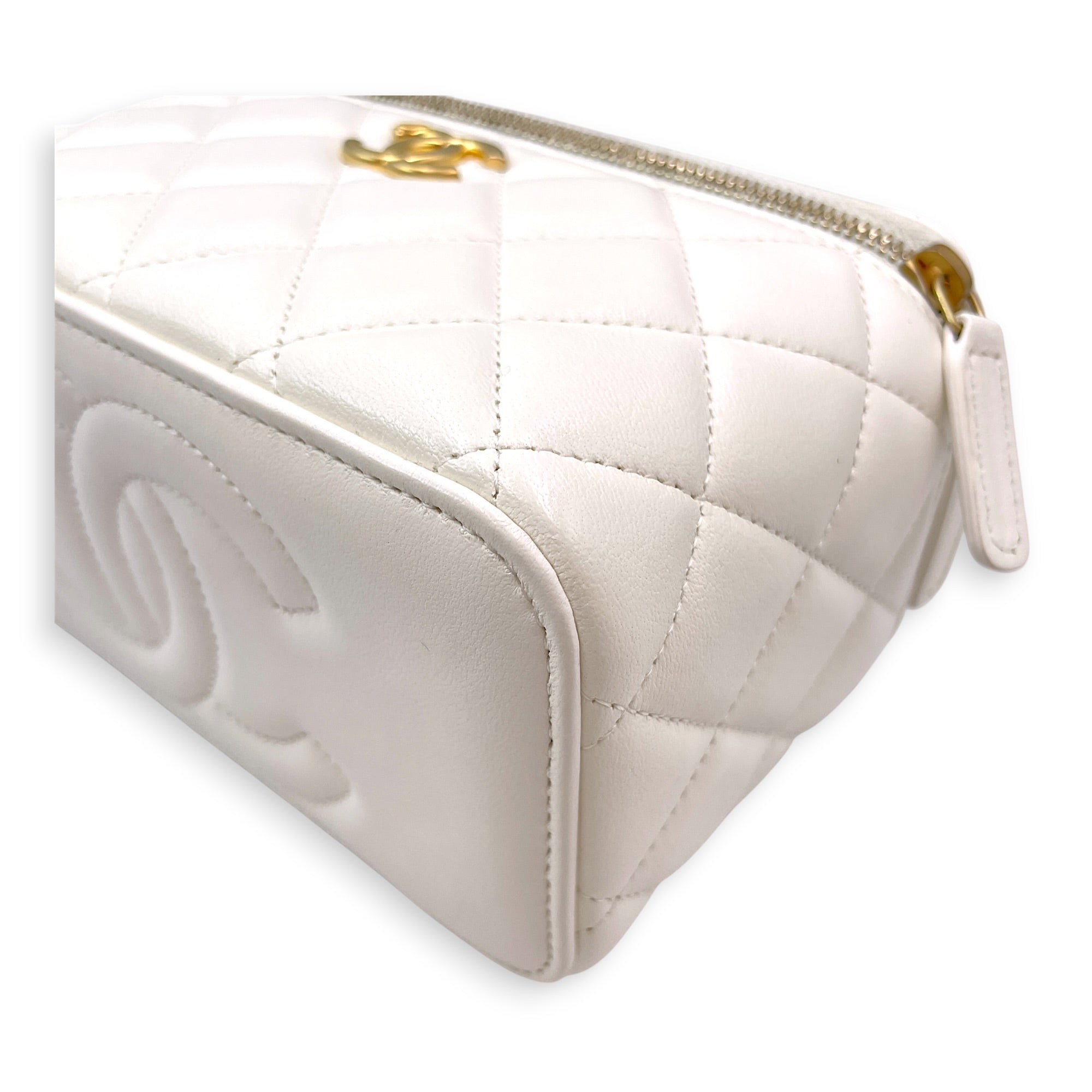 Vanity Case White Crossbody Bag in Lambskin Gold hardware CL2606-21973 11