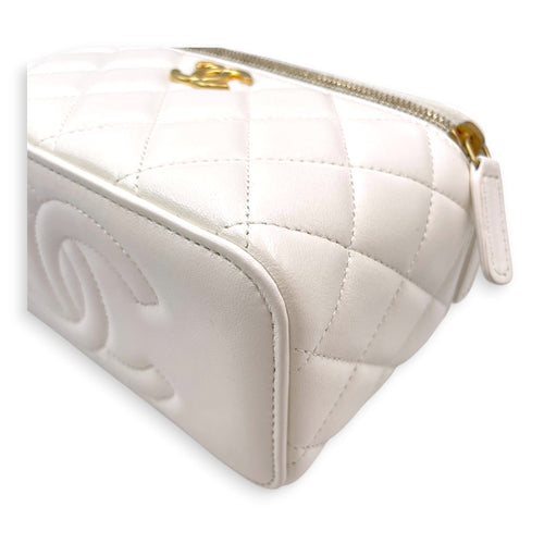 Vanity Case White Crossbody Bag in Lambskin Gold hardware CL2606-21973 11