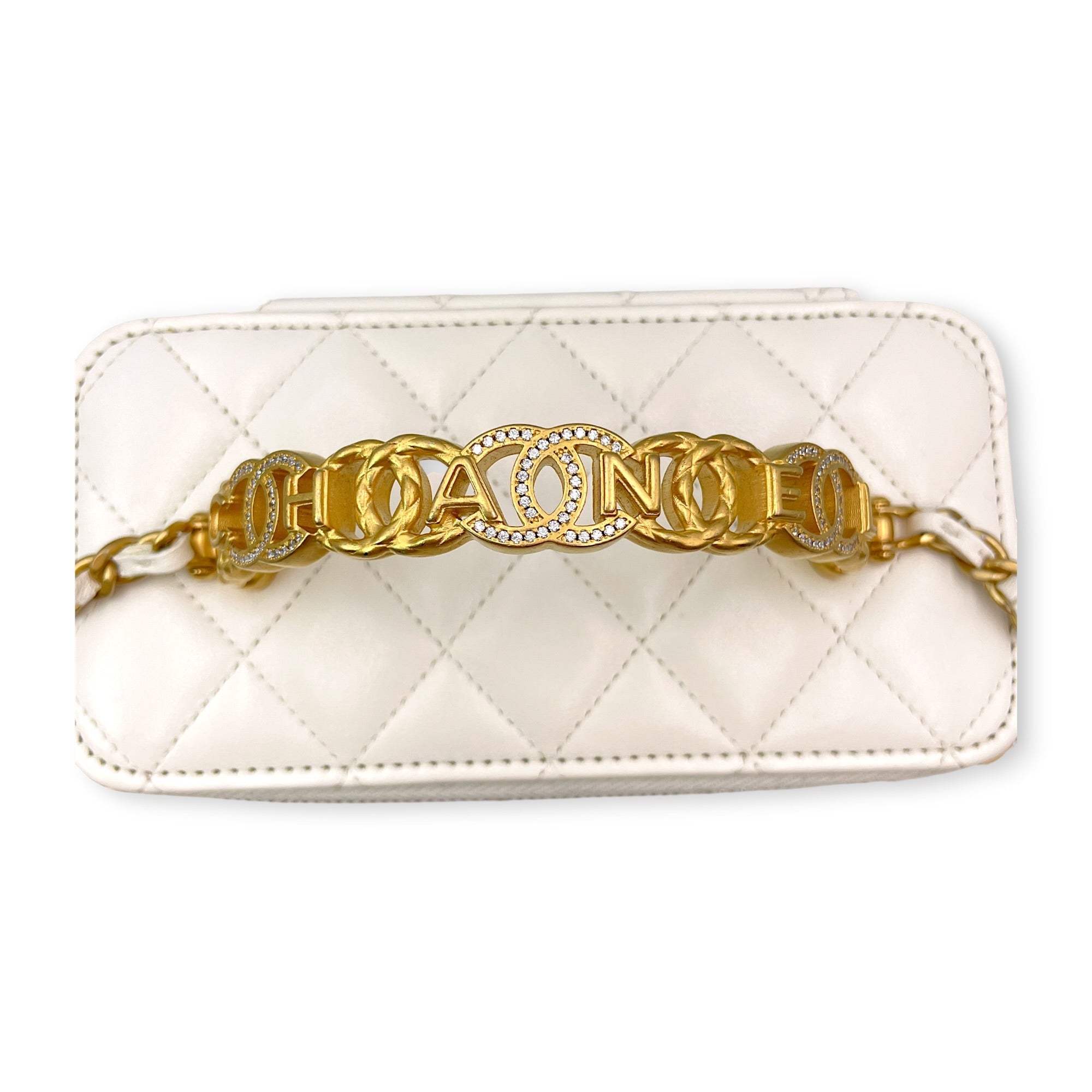 Vanity Case White Crossbody Bag in Lambskin Gold hardware CL2606-21973 14
