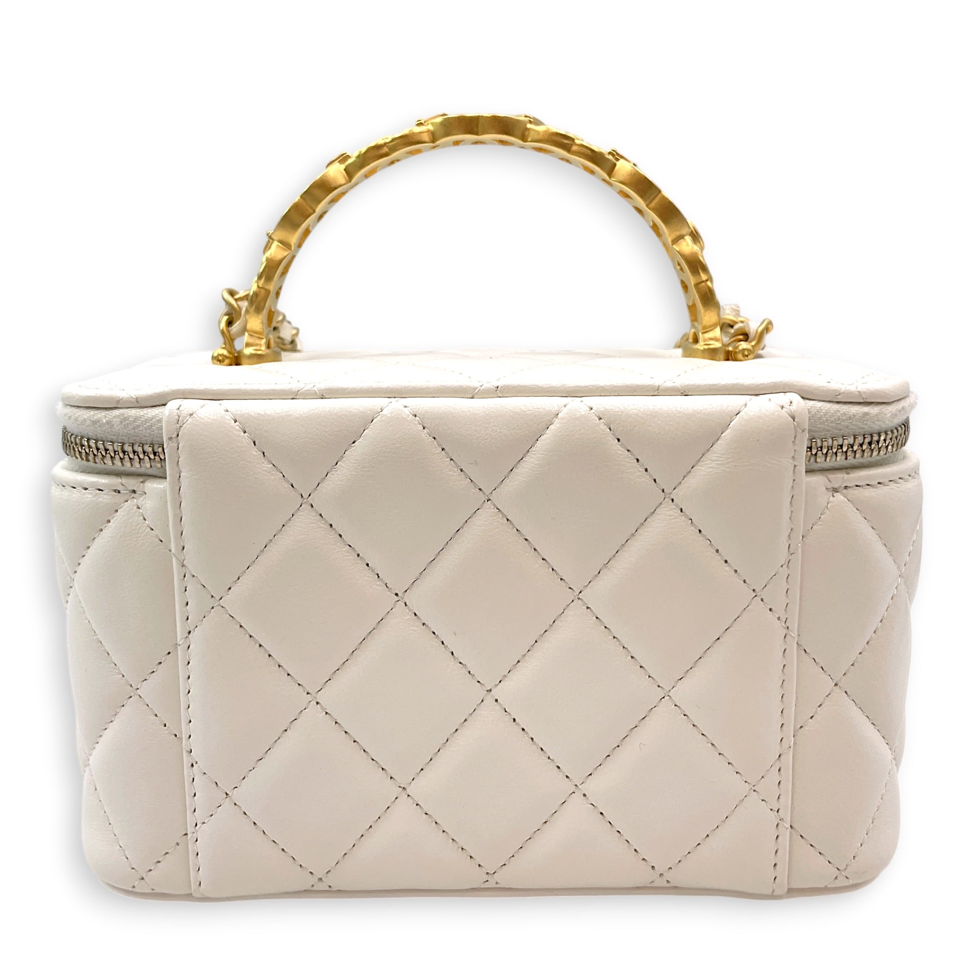 Vanity Case White Crossbody Bag in Lambskin Gold hardware CL2606-21973 2