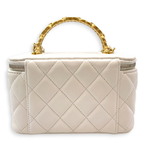 Vanity Case White Crossbody Bag in Lambskin Gold hardware CL2606-21973 2