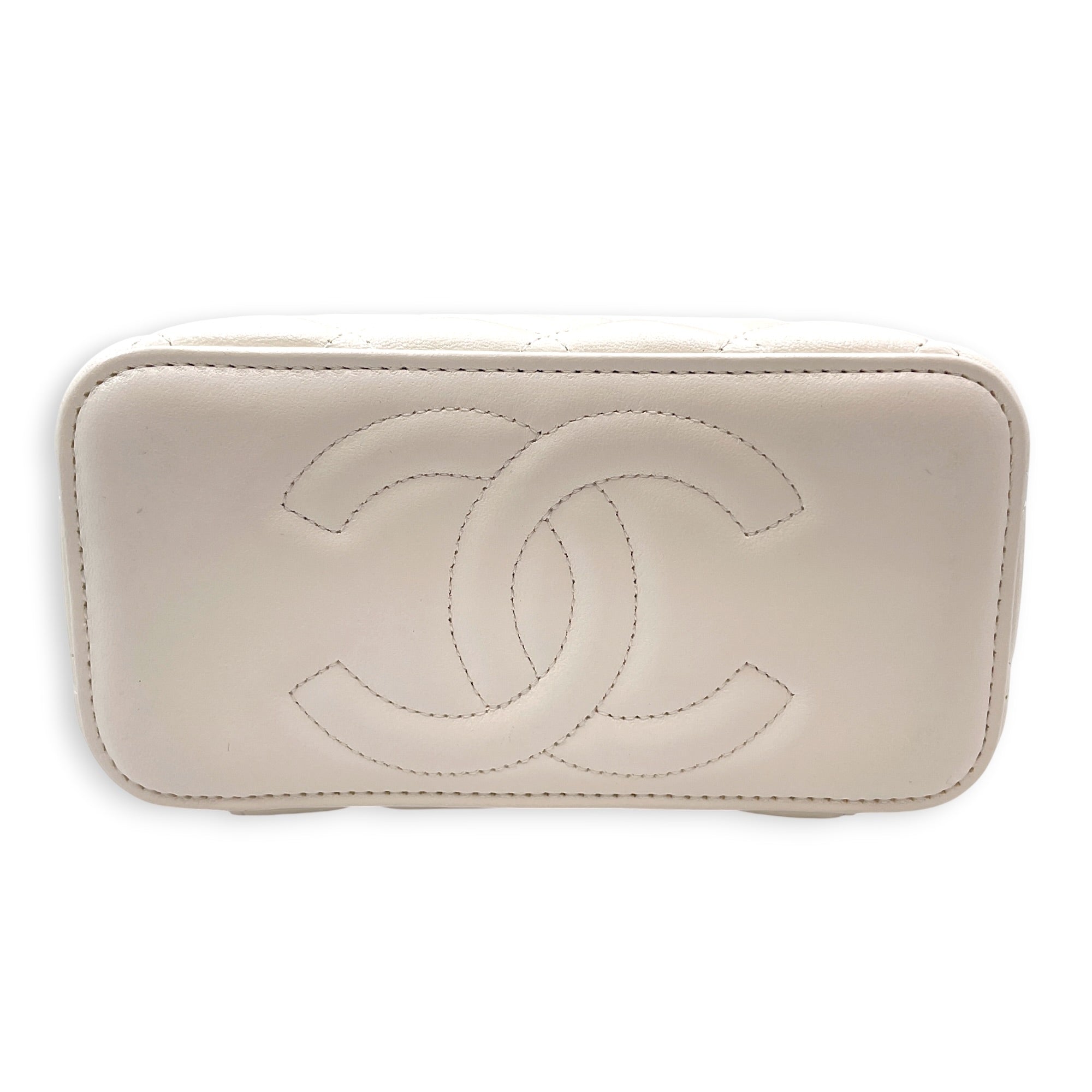 Vanity Case White Crossbody Bag in Lambskin Gold hardware CL2606-21973 3