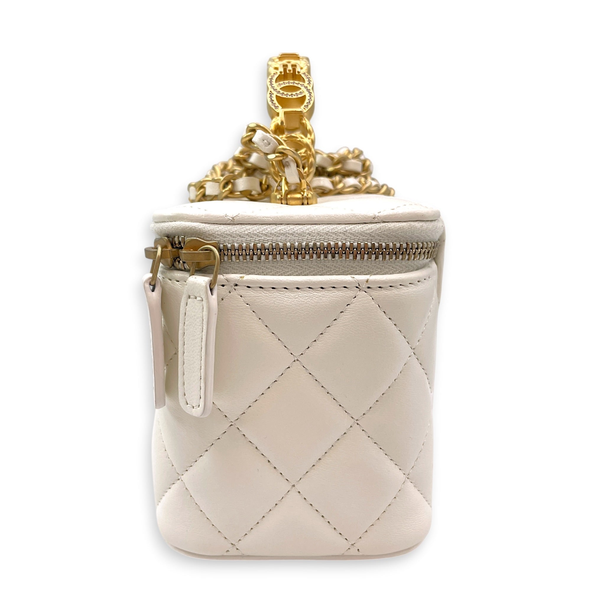 Vanity Case White Crossbody Bag in Lambskin Gold hardware CL2606-21973 4