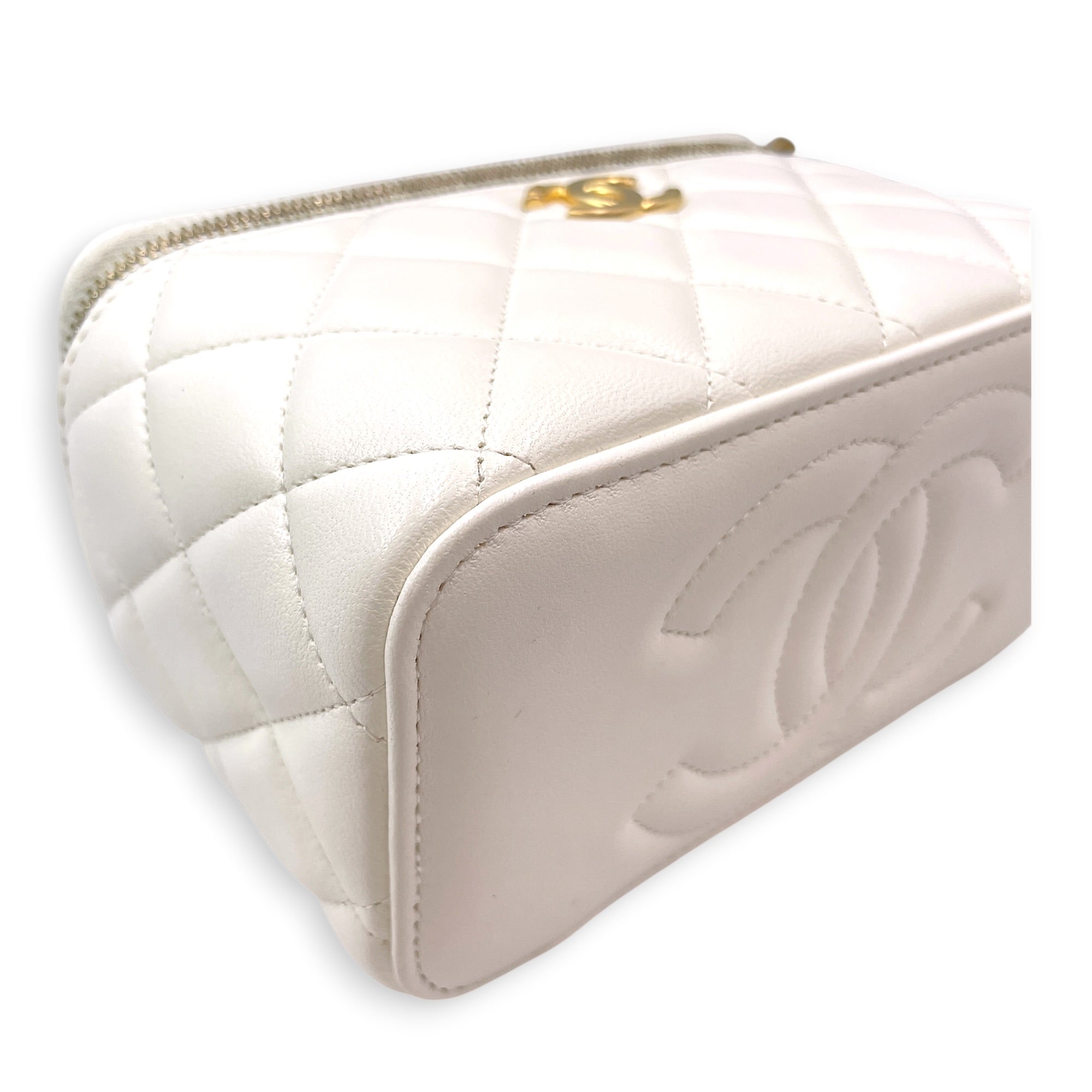 Vanity Case White Crossbody Bag in Lambskin Gold hardware CL2606-21973 6