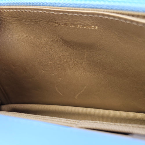 Wallet on Chain Blue Crossbody Bag in Calfskin Gold hardware